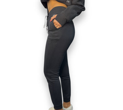 Fitted Fleece Joggers - Black