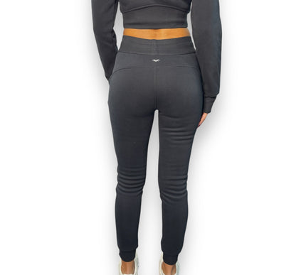 Fitted Fleece Joggers - Black