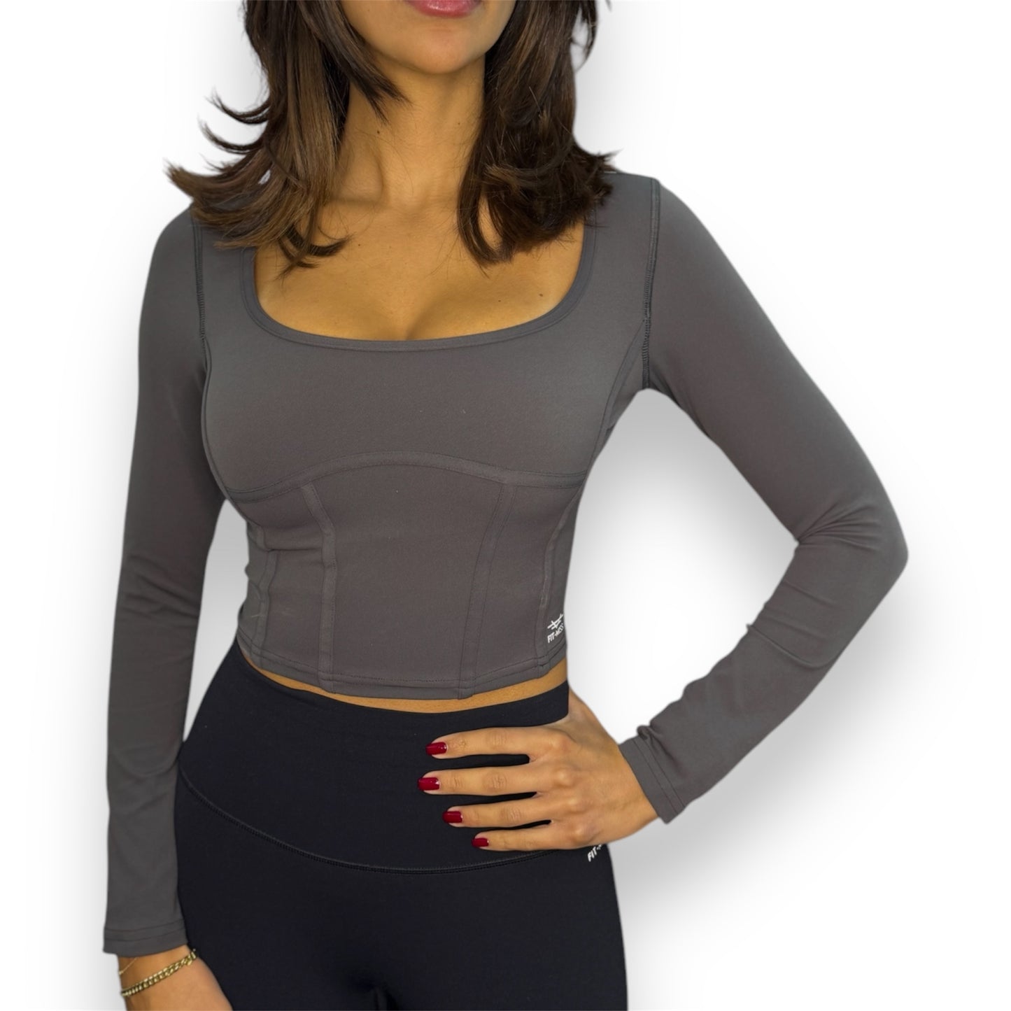 Contour Crop Top - Dark Grey