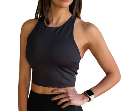 Scallop Hem Racerback Crop Top