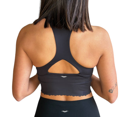 Scallop Hem Racerback Crop Top