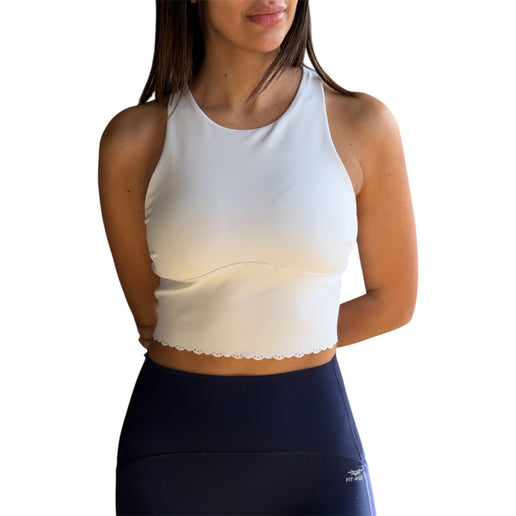 Scallop Hem Racerback Crop Top