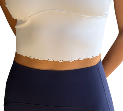Scallop Hem Racerback Crop Top