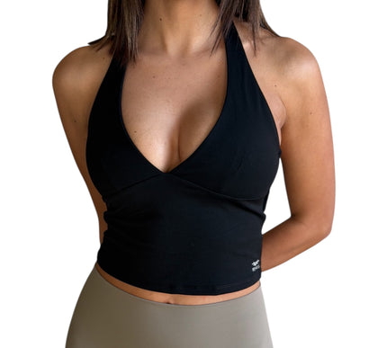 Deep-V Halter Crop Top