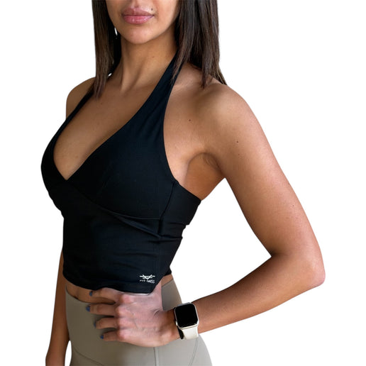 Deep-V Halter Crop Top