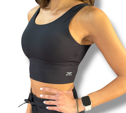 V Back Sports Bra - Black
