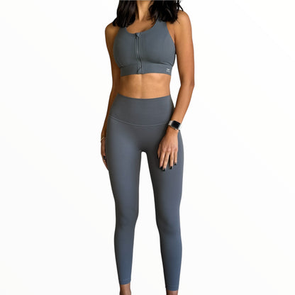 Seamless Front Basic Leggings - Shadow Grey