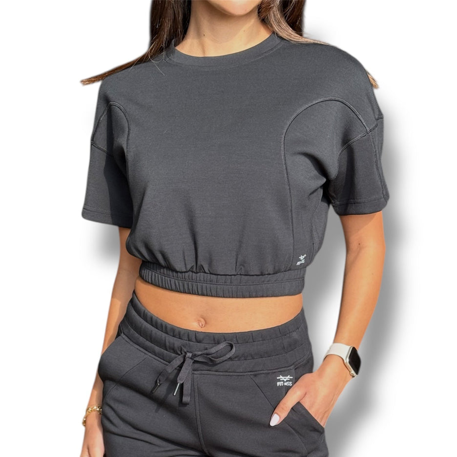 Cinch-Waist Crop Tee
