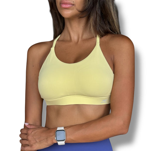 Minimal T-Strap Sports Bra - Butter Yellow