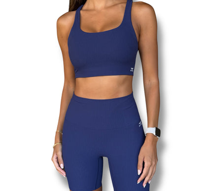 Soft Rib Biker Shorts - Midnight Blue