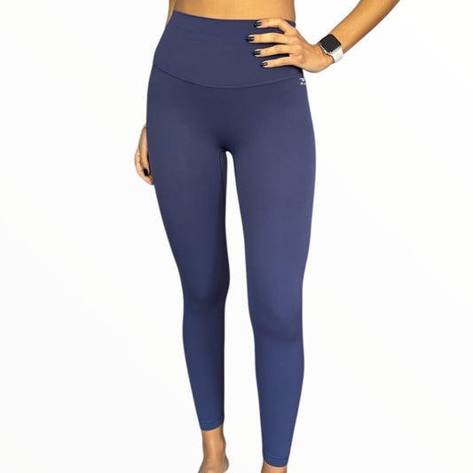 Seamless Front Basic Leggings - Prussian Blue