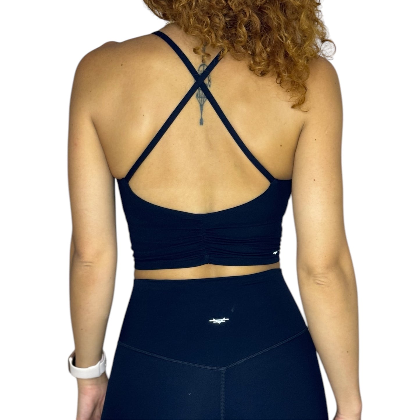 Scrunch Back Crop Top - Black