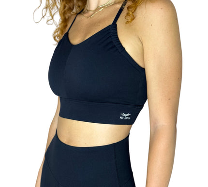 Pleat Edge Bra - Black