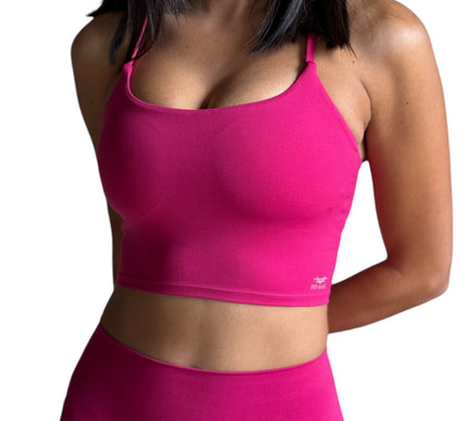 Scrunch Back Crop Top - Wild Berry
