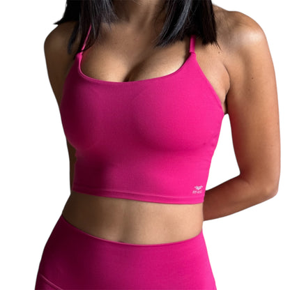 Scrunch Back Crop Top - Wild Berry