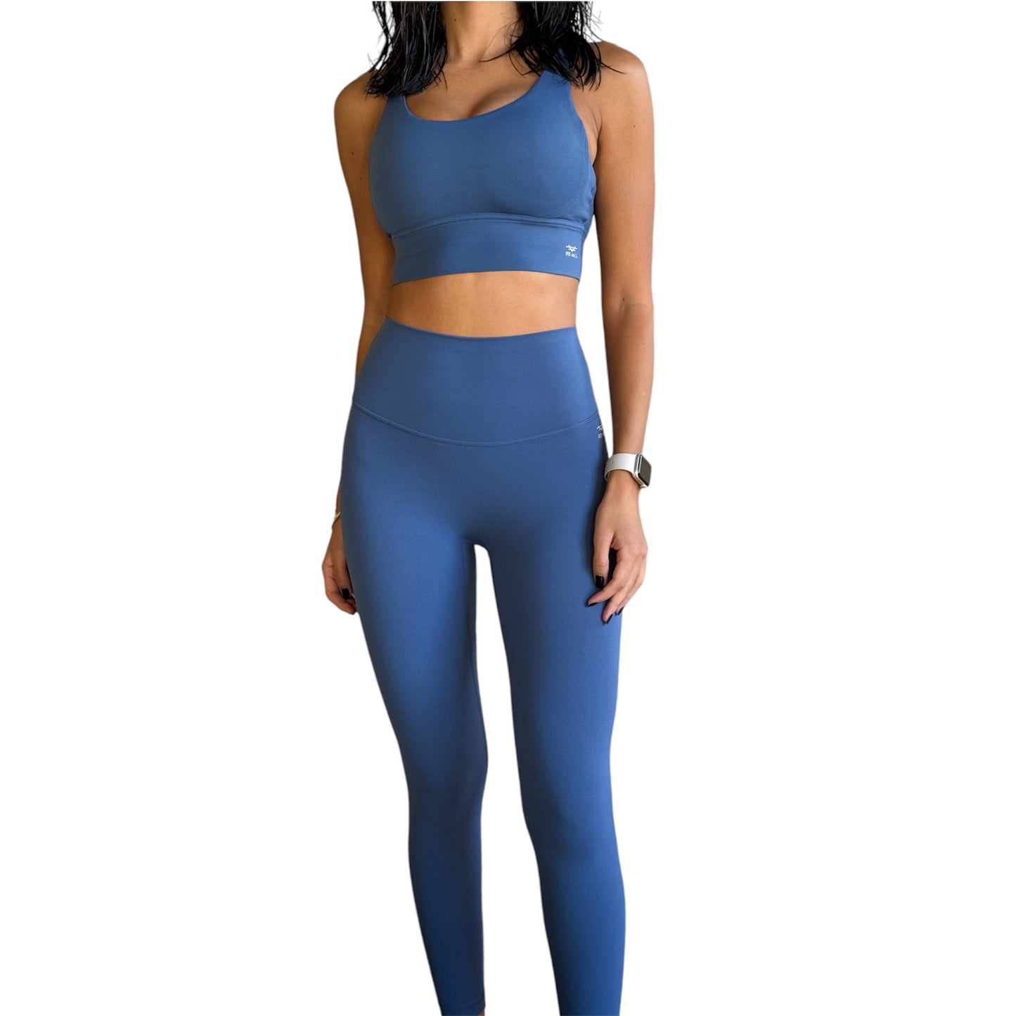 Seamless Front Basic Leggings - Classic Blue