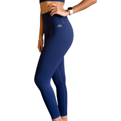 Seamless Front Basic Leggings - Midnight Blue