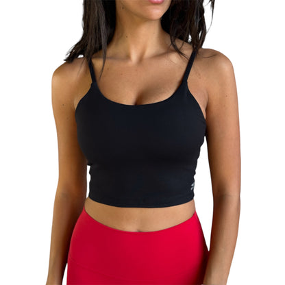 Basic Padded Crop Top - Black