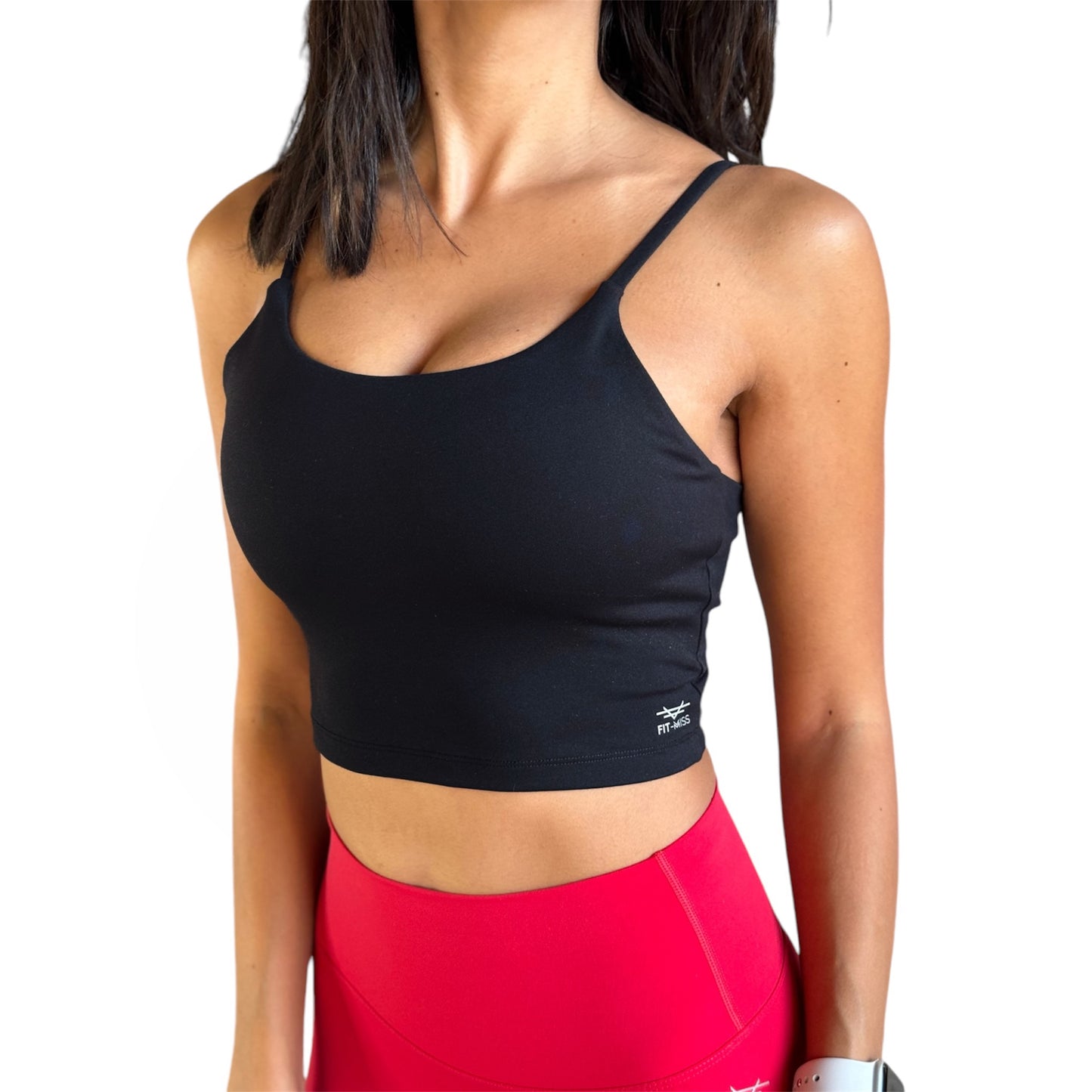 Basic Padded Crop Top - Black