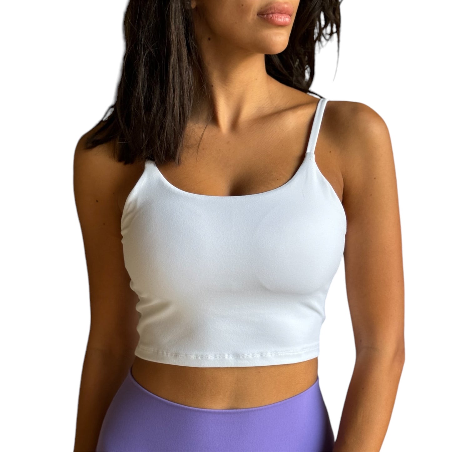 Basic Padded Crop Top - White