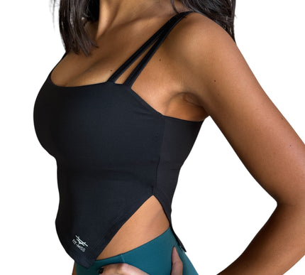 Side Split Top - Black