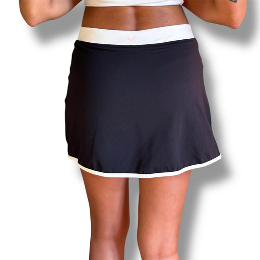 Contrast Trim Skirt - Black