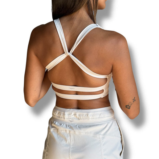 Strappy Back Rib Crop Top