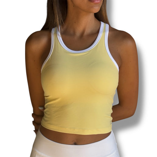 Edge Racerback Padded Top - Butter Yellow