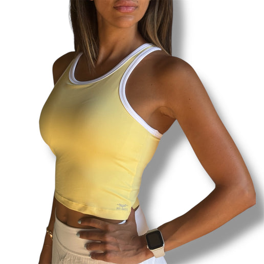 Edge Racerback Padded Top - Butter Yellow
