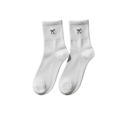 Bow Ribbed Crew Socks