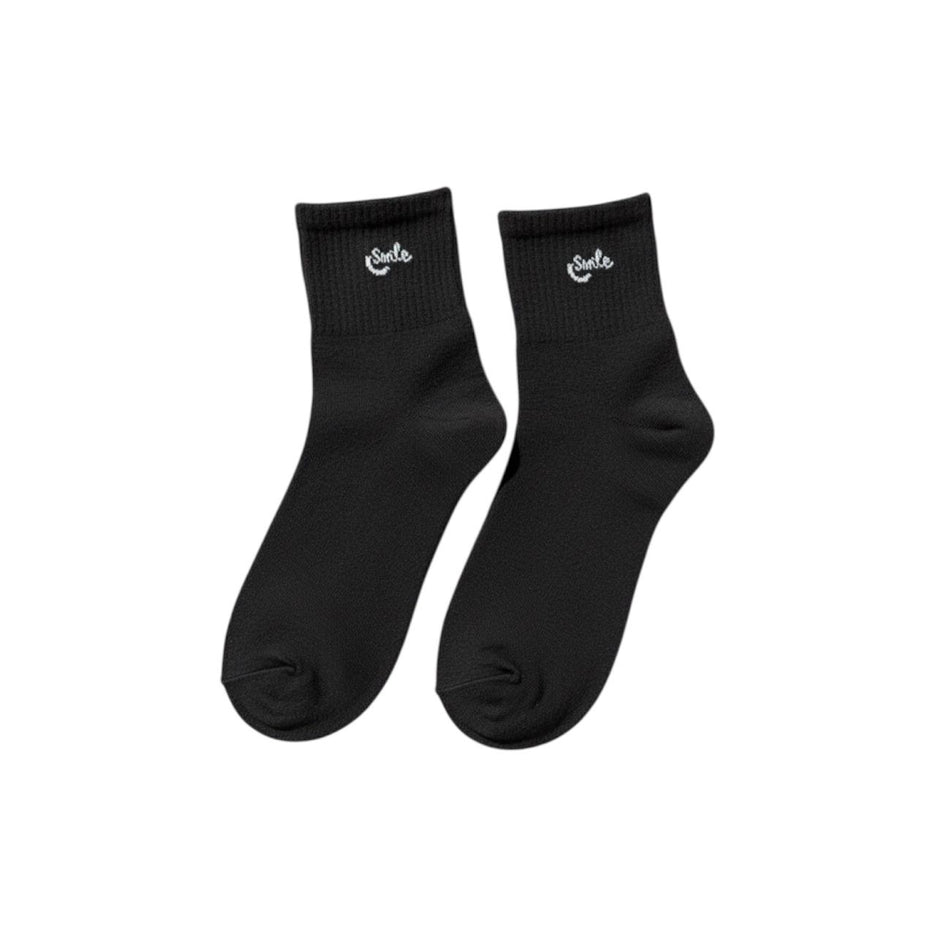Smile Ribbed Crew Socks