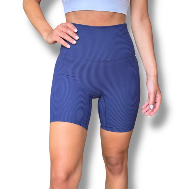 Soft Rib Biker Shorts - Midnight Blue