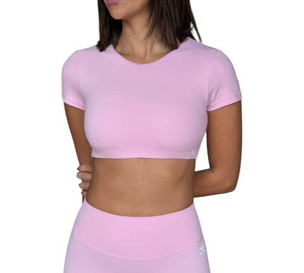 Minimal Short Sleeve Padded Crop Top