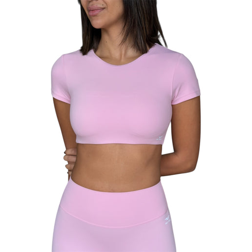 Minimal Short Sleeve Padded Crop Top