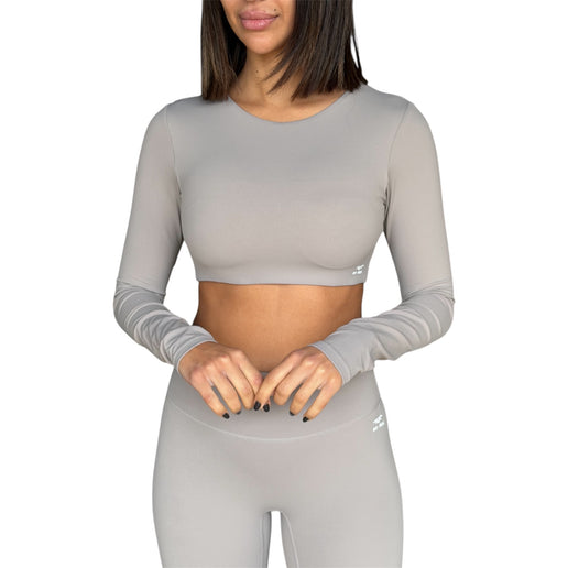 Minimal Long Sleeve Padded Crop Top