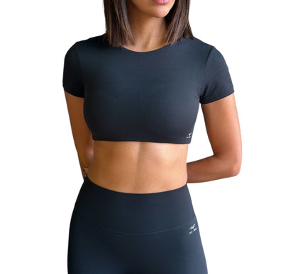 Minimal Short Sleeve Padded Crop Top