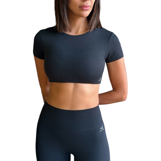 Minimal Short Sleeve Padded Crop Top