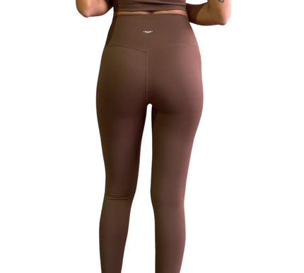 Seamless Front Basic Leggings - Coffee