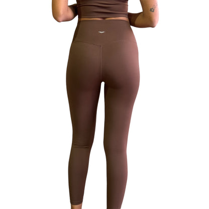 Seamless Front Basic Leggings - Coffee