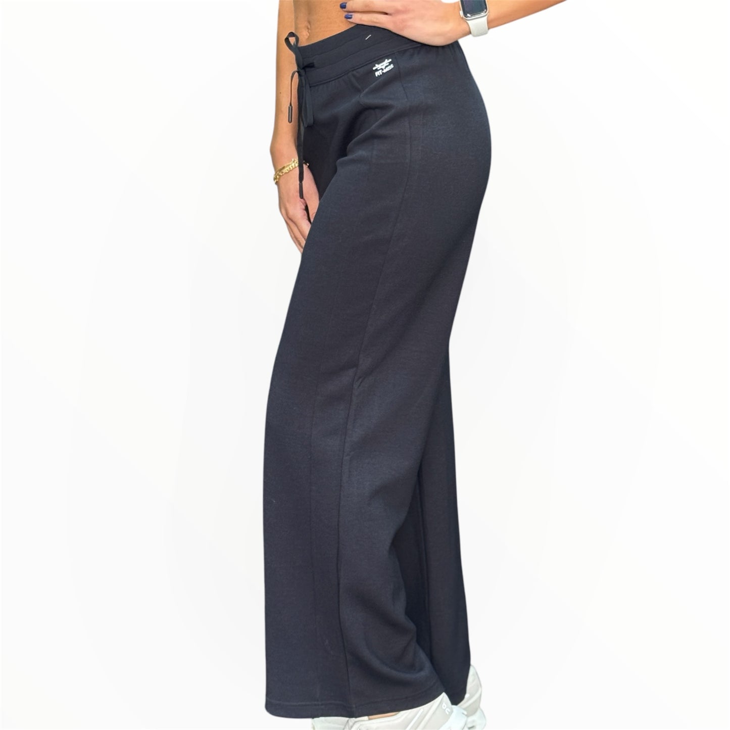 Wide Leg Sweatpants - Black