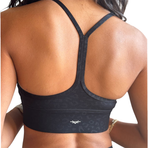 Slim Strap Bra - Black Leopard