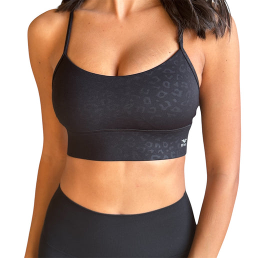 Slim Strap Bra - Black Leopard