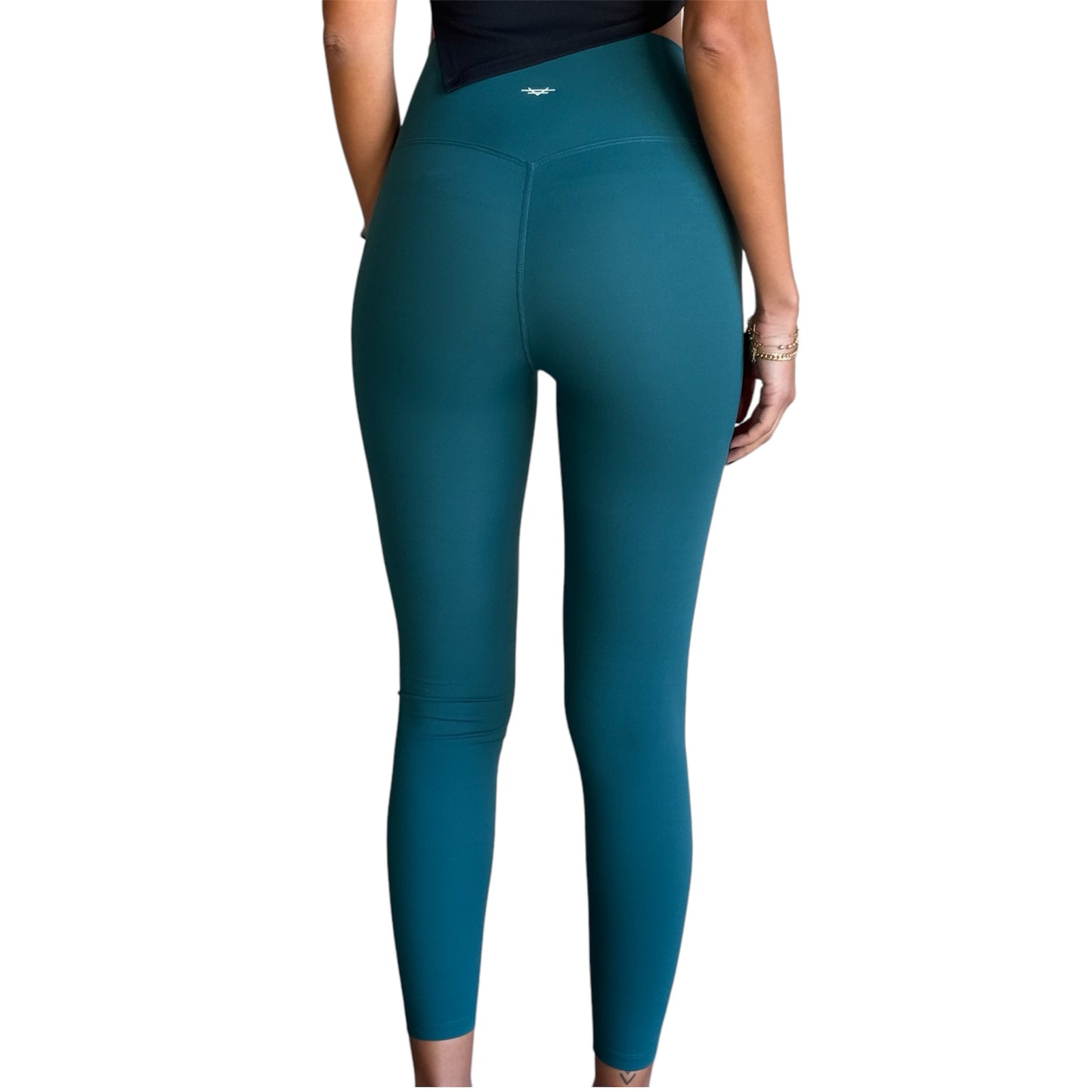 Seamless Front Basic Leggings - Dark Green