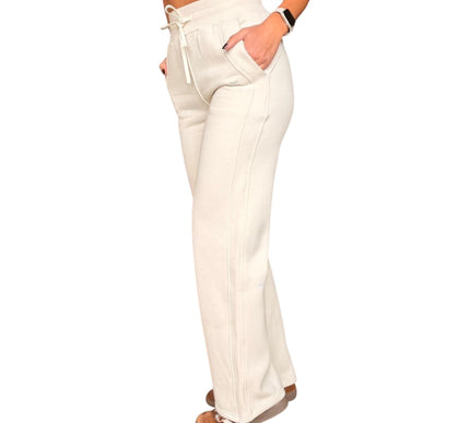 Fleece-Lined Wide Leg Joggers
