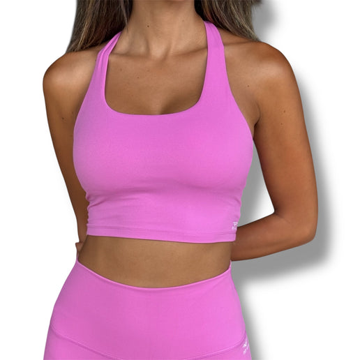 Strappy Back Rib Crop Top - Classic Rose