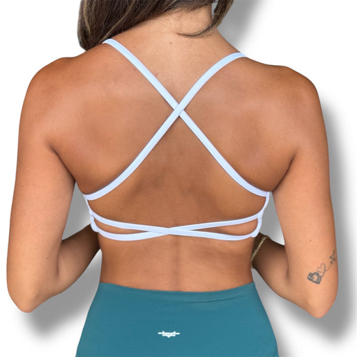 Sexy Back Sports Bra - White