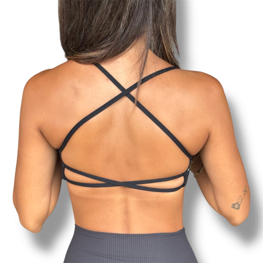 Sexy Back Sports Bra - Black