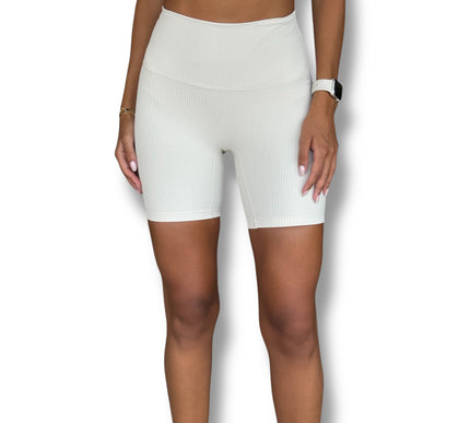 Soft Rib Biker Shorts - Ivory