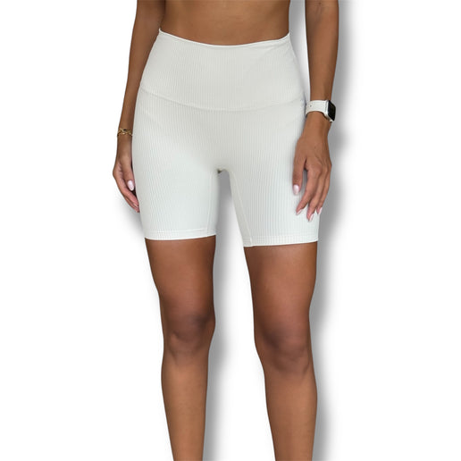Soft Rib Biker Shorts - Ivory