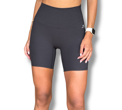 Soft Rib Biker Shorts - Black